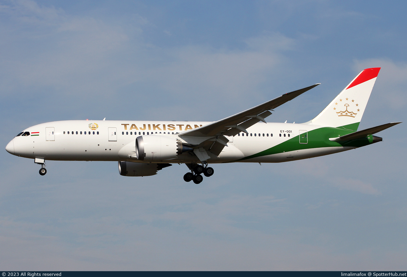Photo of EY-001 - Boeing 787-8 Dreamliner operated by Government of Tajikistan