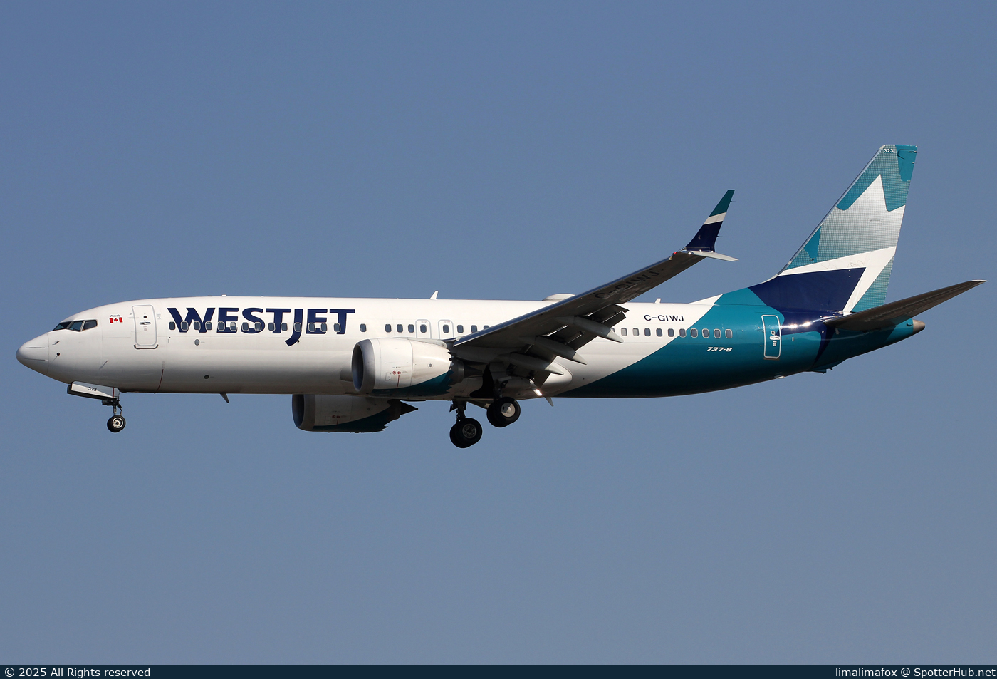 Photo of C-GIWJ - Boeing 737 MAX 8 operated by WestJet Airlines