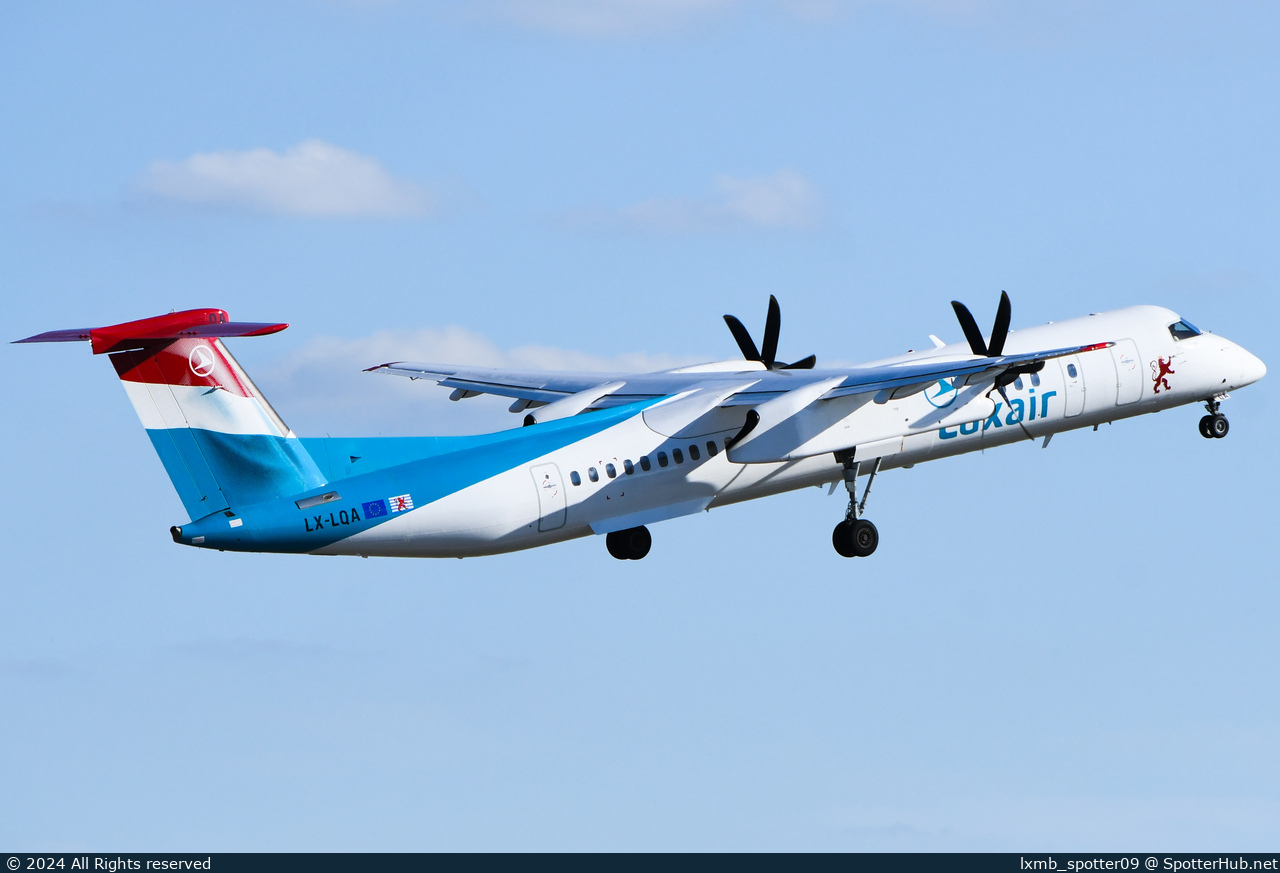 Photo of LX-LQA - Bombardier DHC-8-402 Dash 8 Q400 operated by Luxair