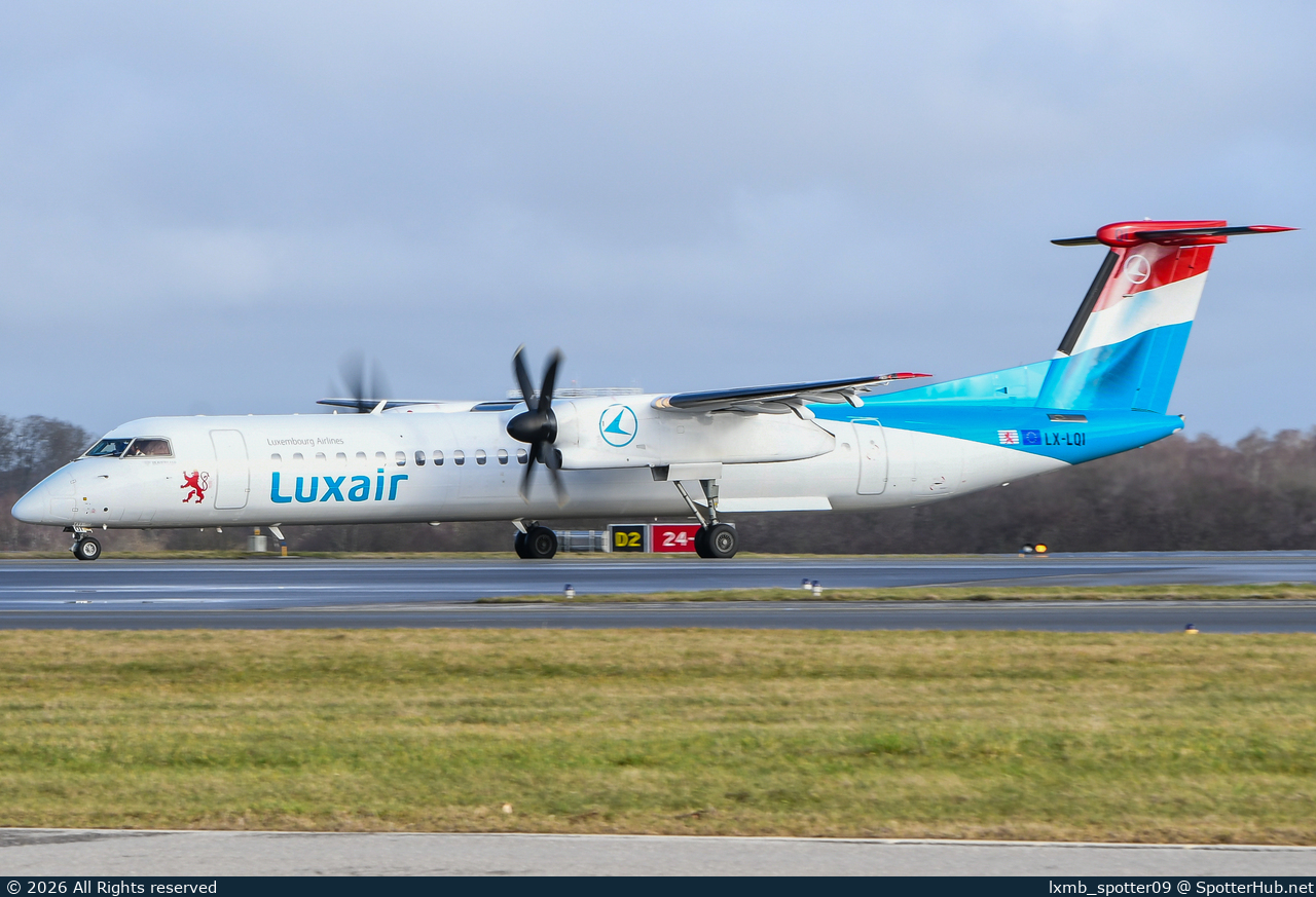Photo of LX-LQI - Bombardier DHC-8-402 Dash 8 Q400 operated by Luxair