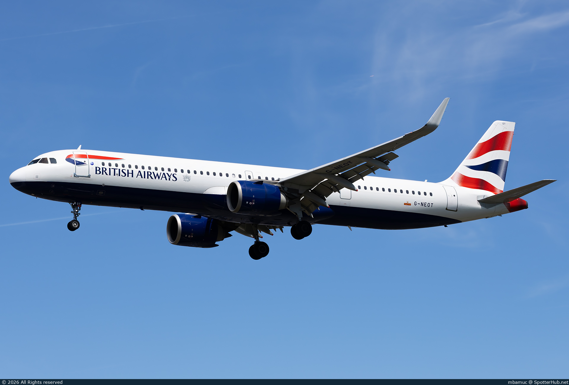 Photo of G-NEOT - Airbus A321-251NX operated by British Airways