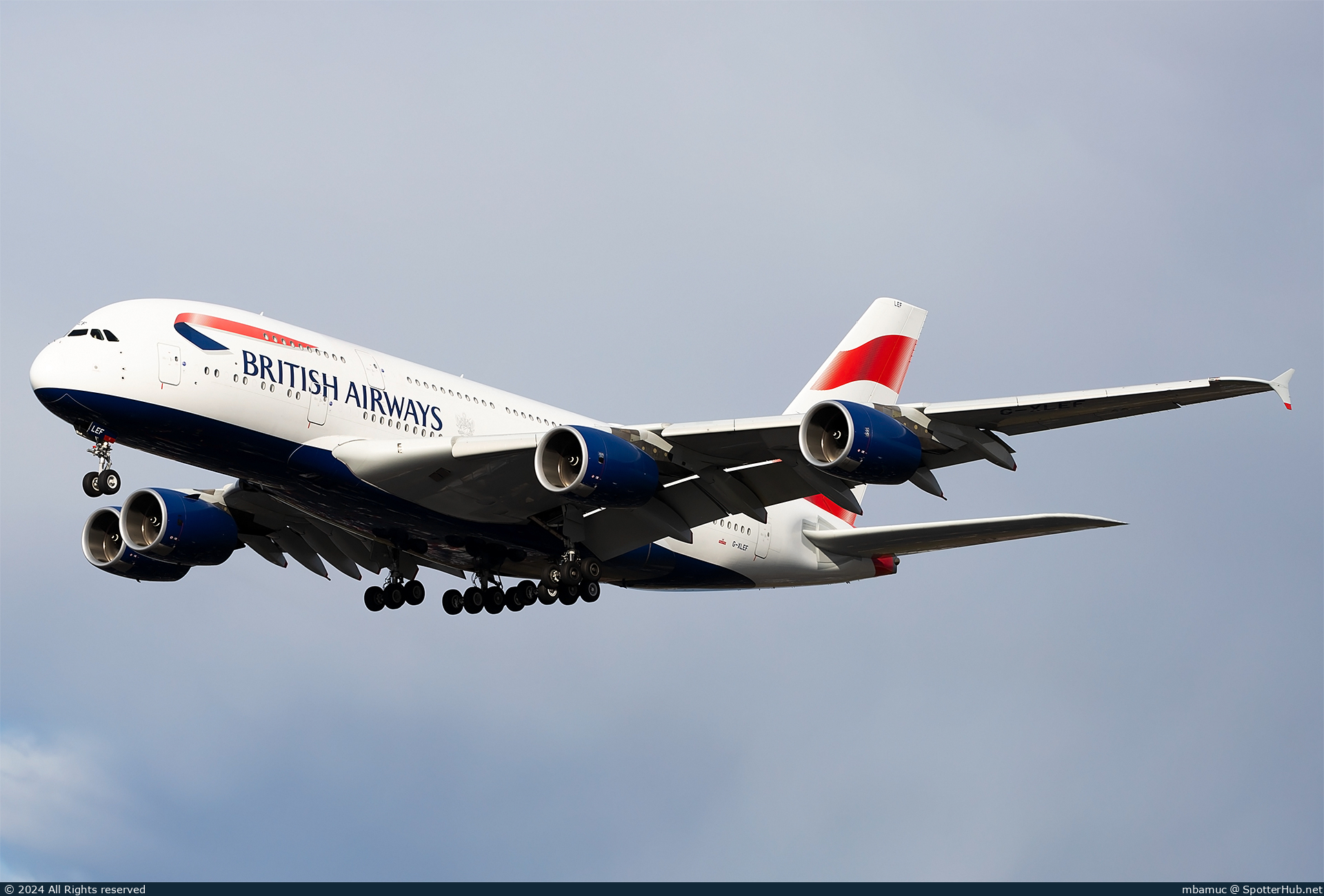 Photo of G-XLEF - Airbus A380-841 operated by British Airways