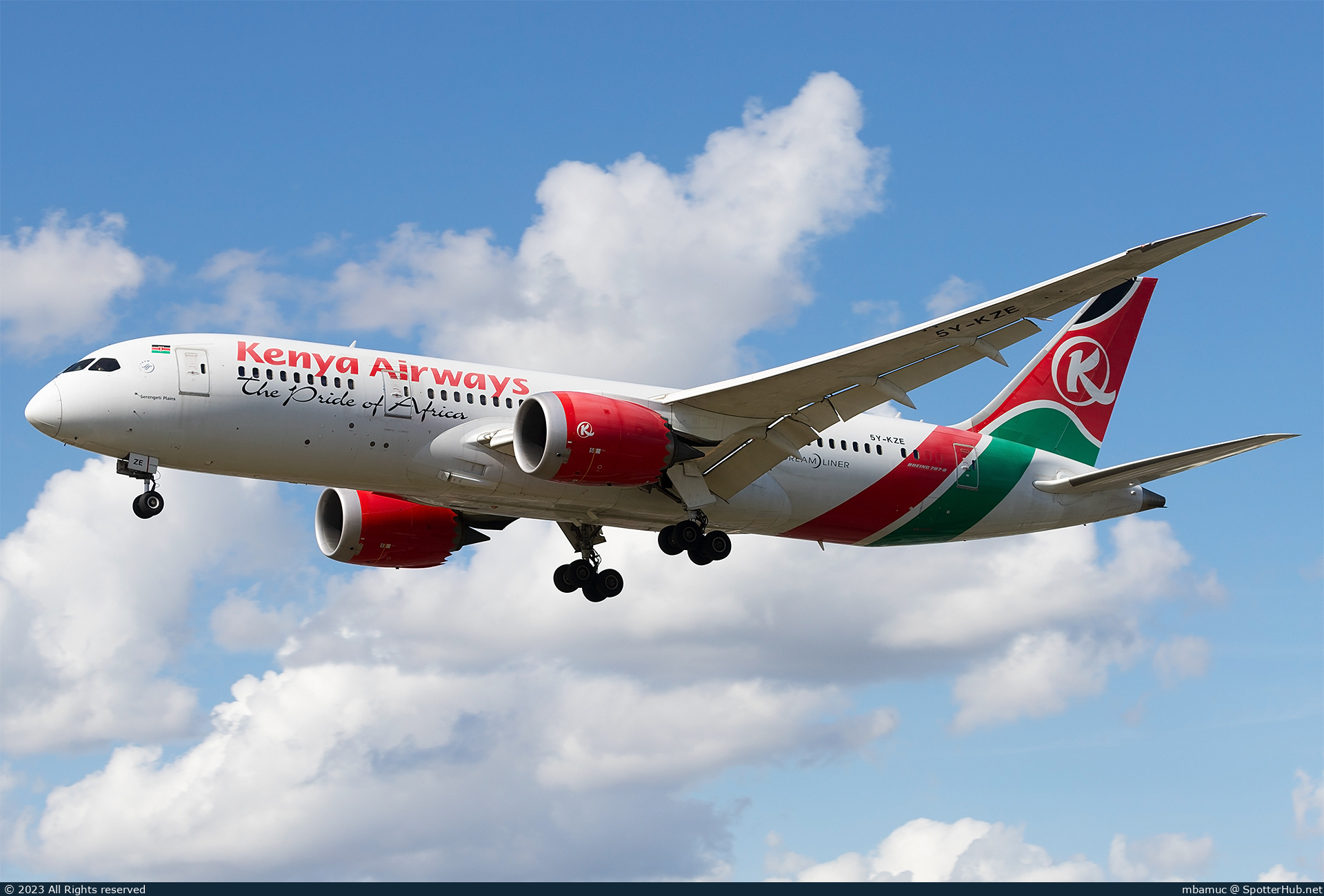 Photo of 5Y-KZE - Boeing 787-8 Dreamliner operated by Kenya Airways