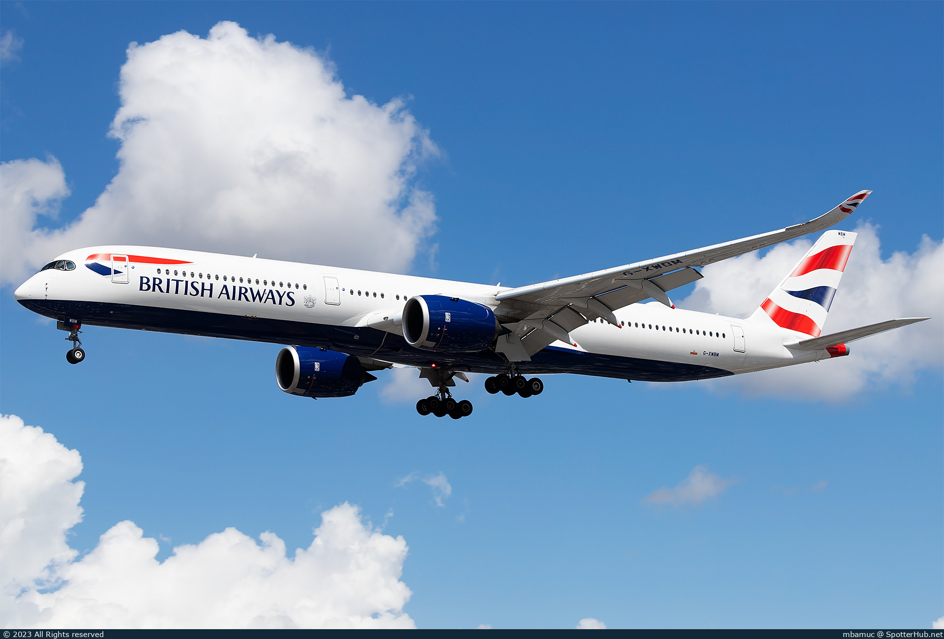 Photo of G-XWBM - Airbus A350-1041 operated by British Airways