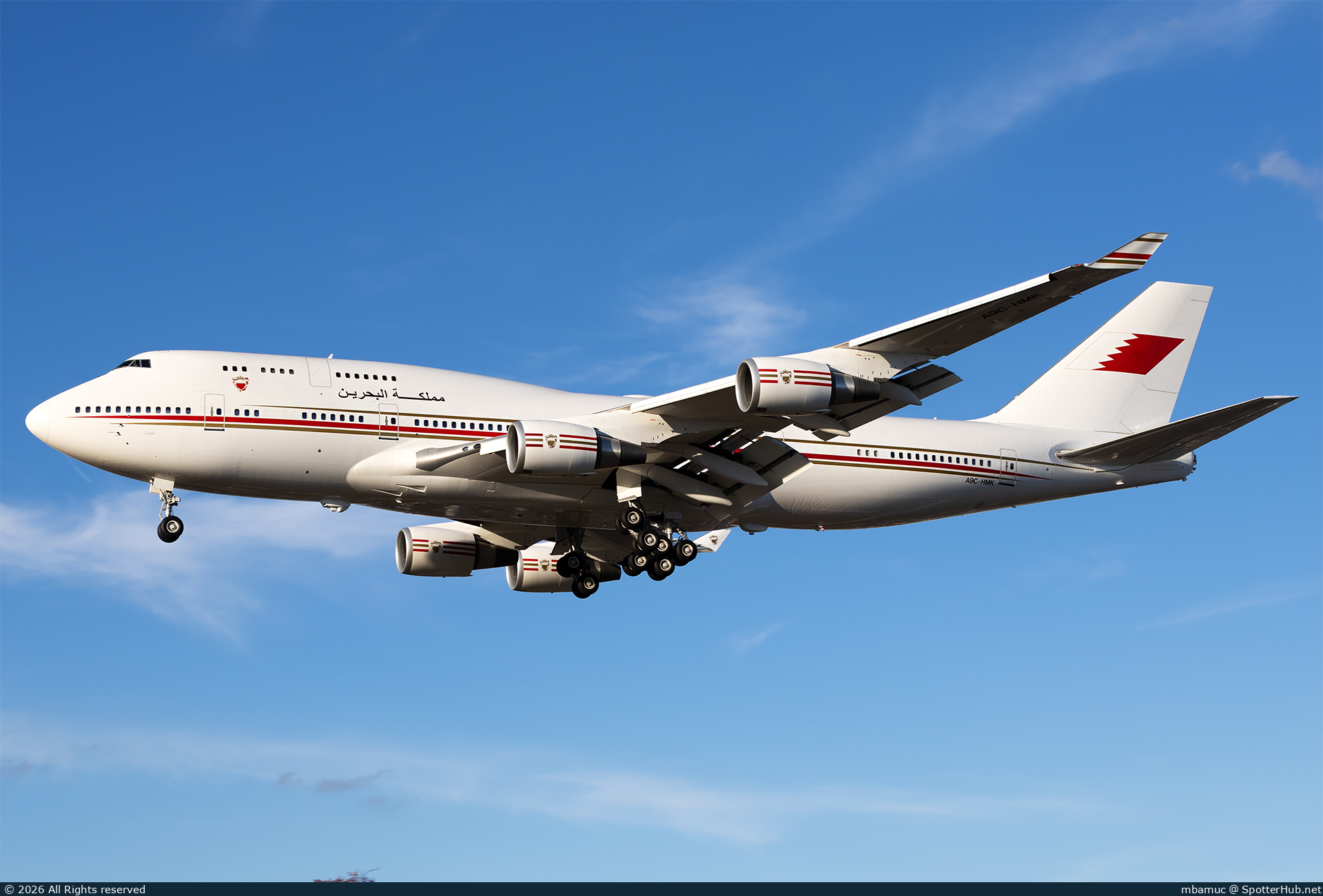 Photo of A9C-HMK - Boeing 747-4P8 operated by Bahrain Royal Flight