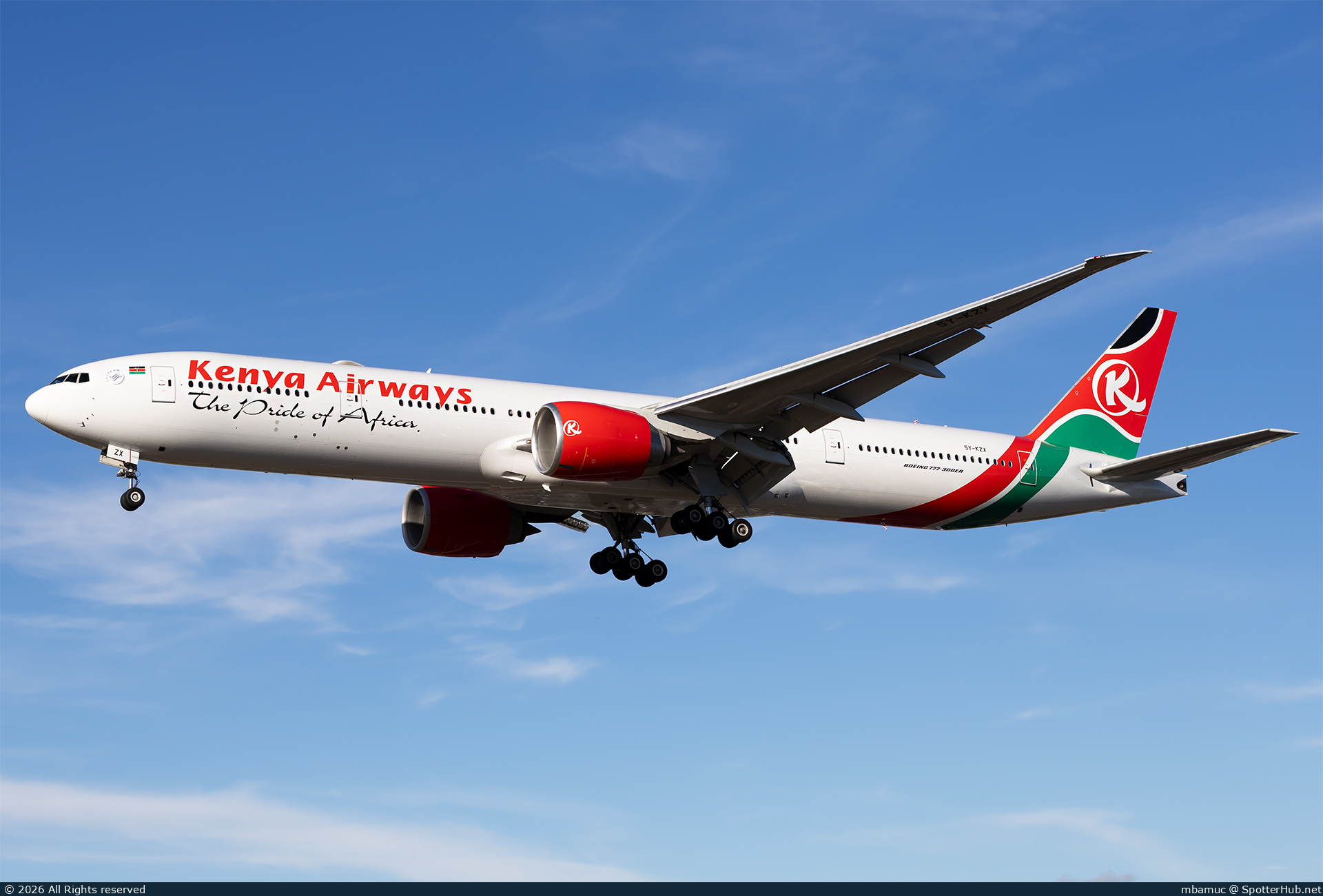 Photo of 5Y-KZX - Boeing 777-3U8(ER) operated by Kenya Airways