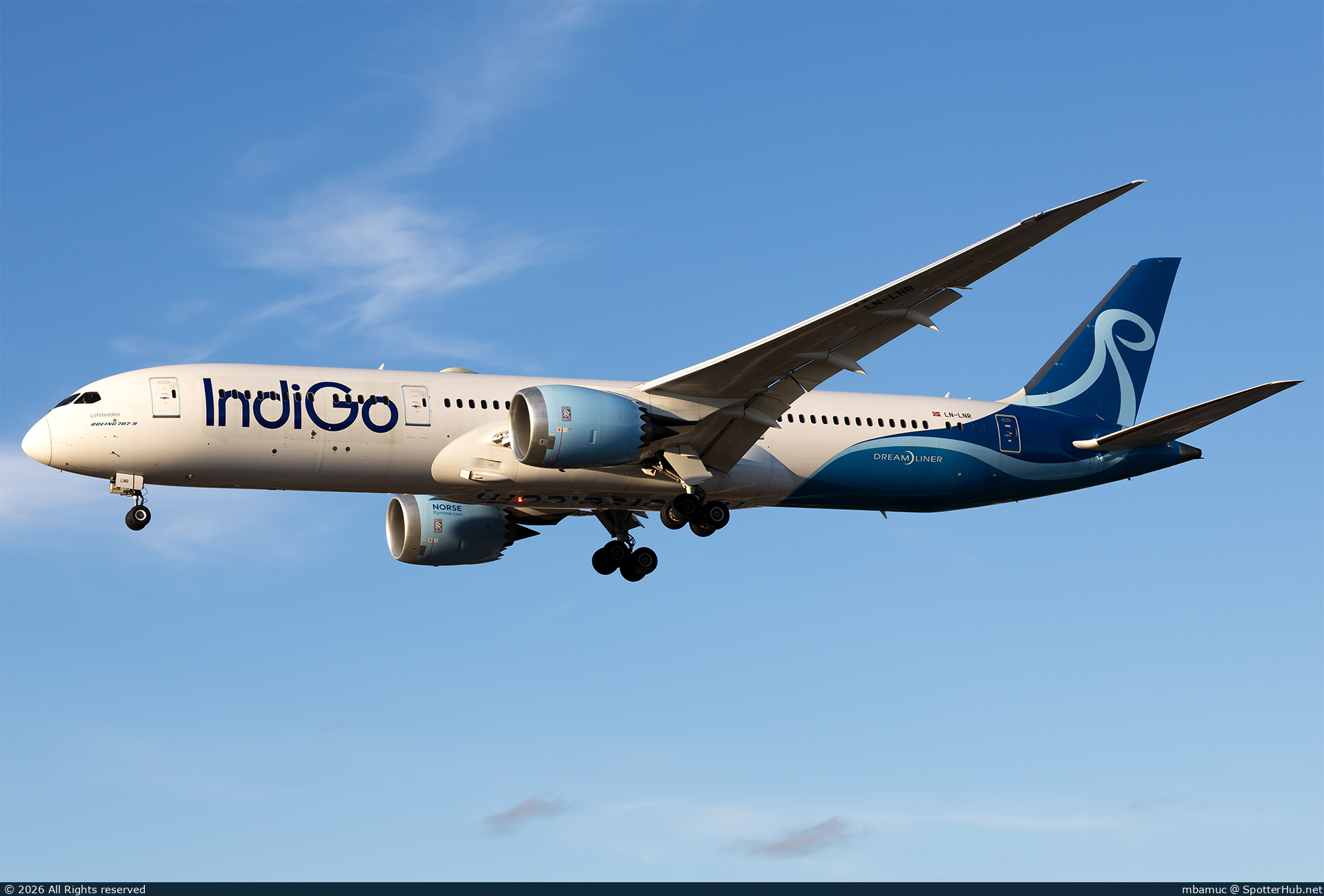 Photo of LN-LNR - Boeing 787-9 Dreamliner operated by IndiGo (opb Norse Atlantic Airways)