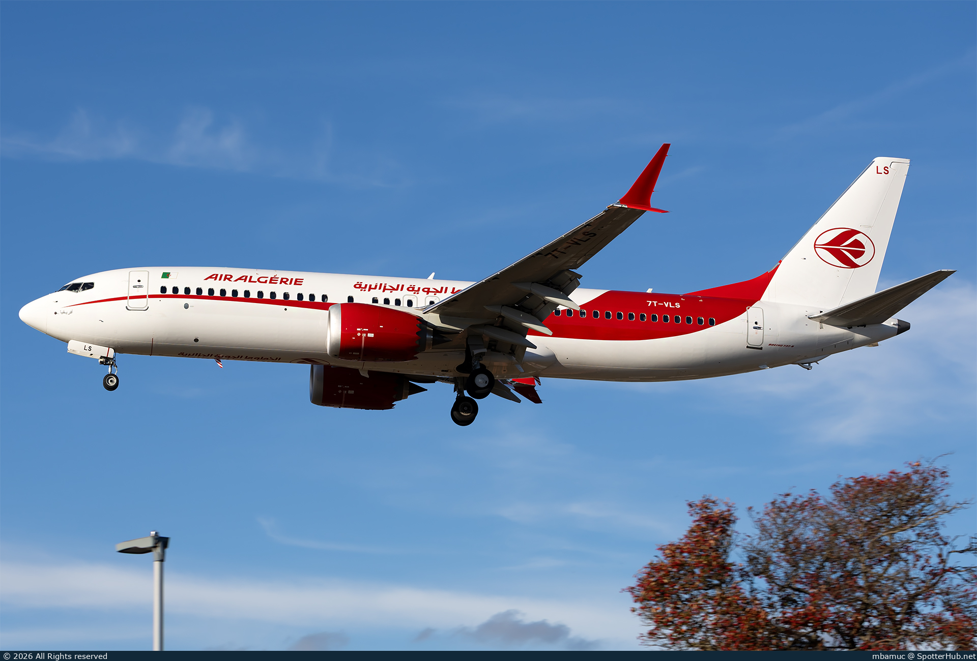 Photo of 7T-VLS - Boeing 737 MAX 8 operated by Air Algérie