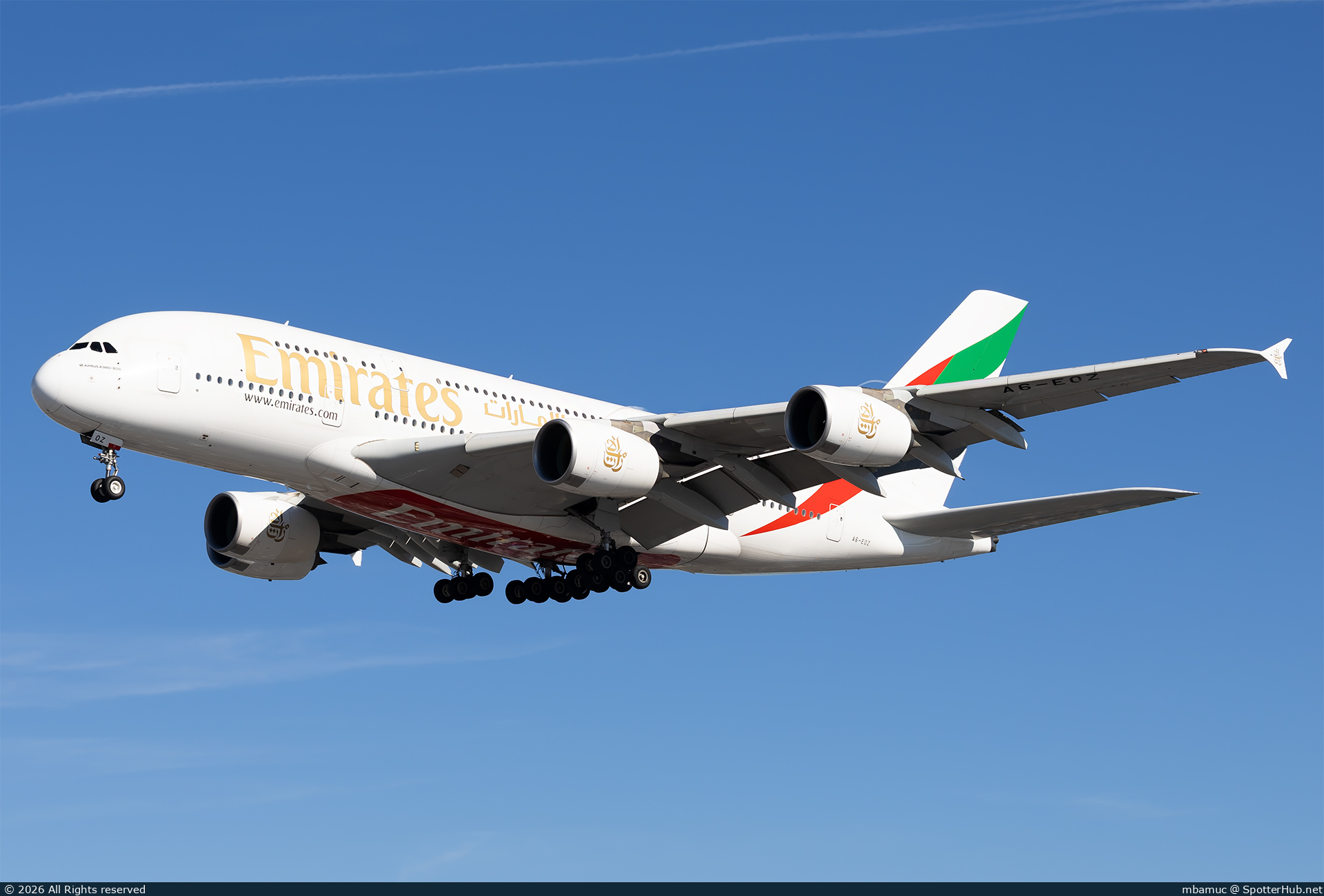 Photo of A6-EOZ - Airbus A380-861 operated by Emirates
