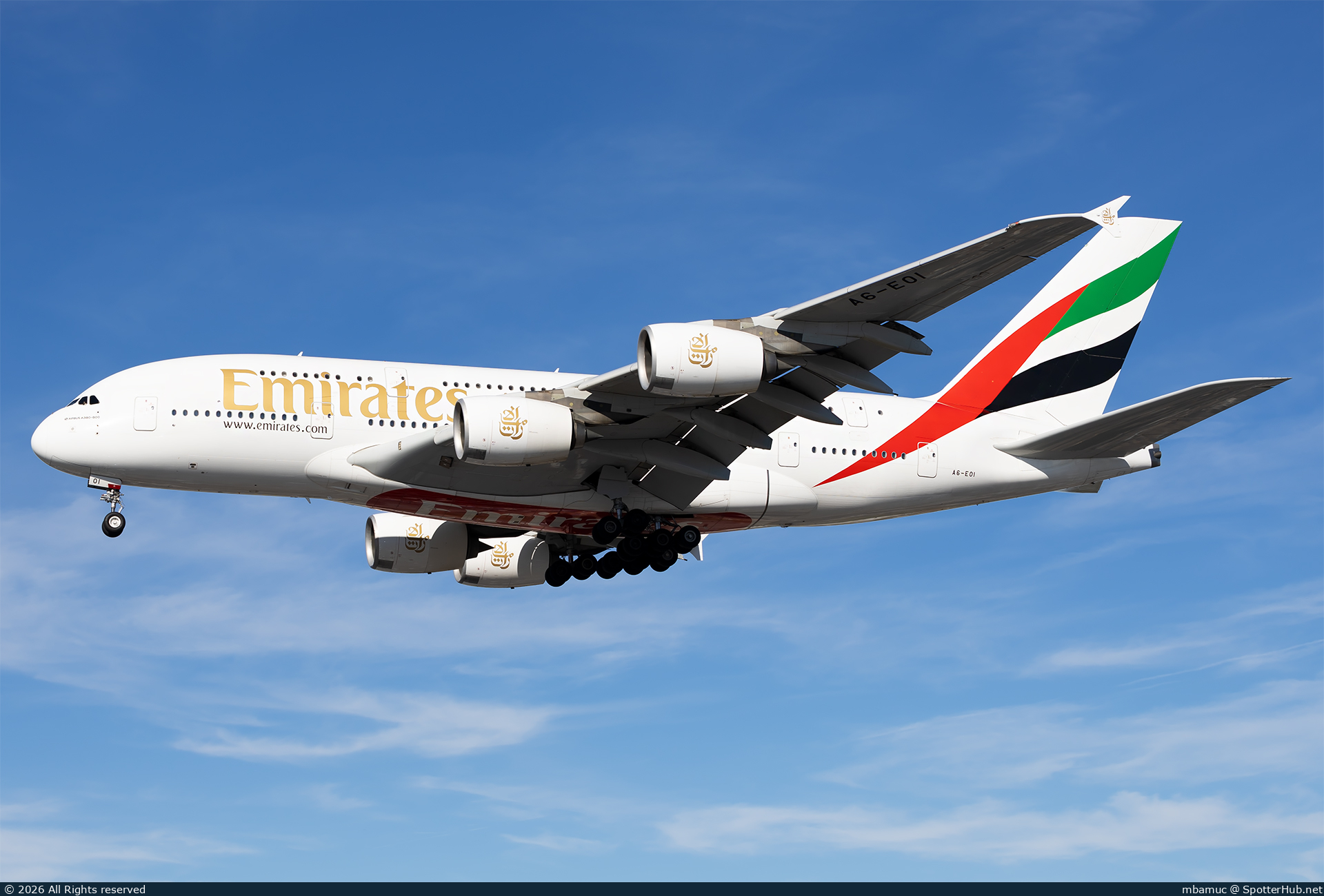 Photo of A6-EOI - Airbus A380-861 operated by Emirates