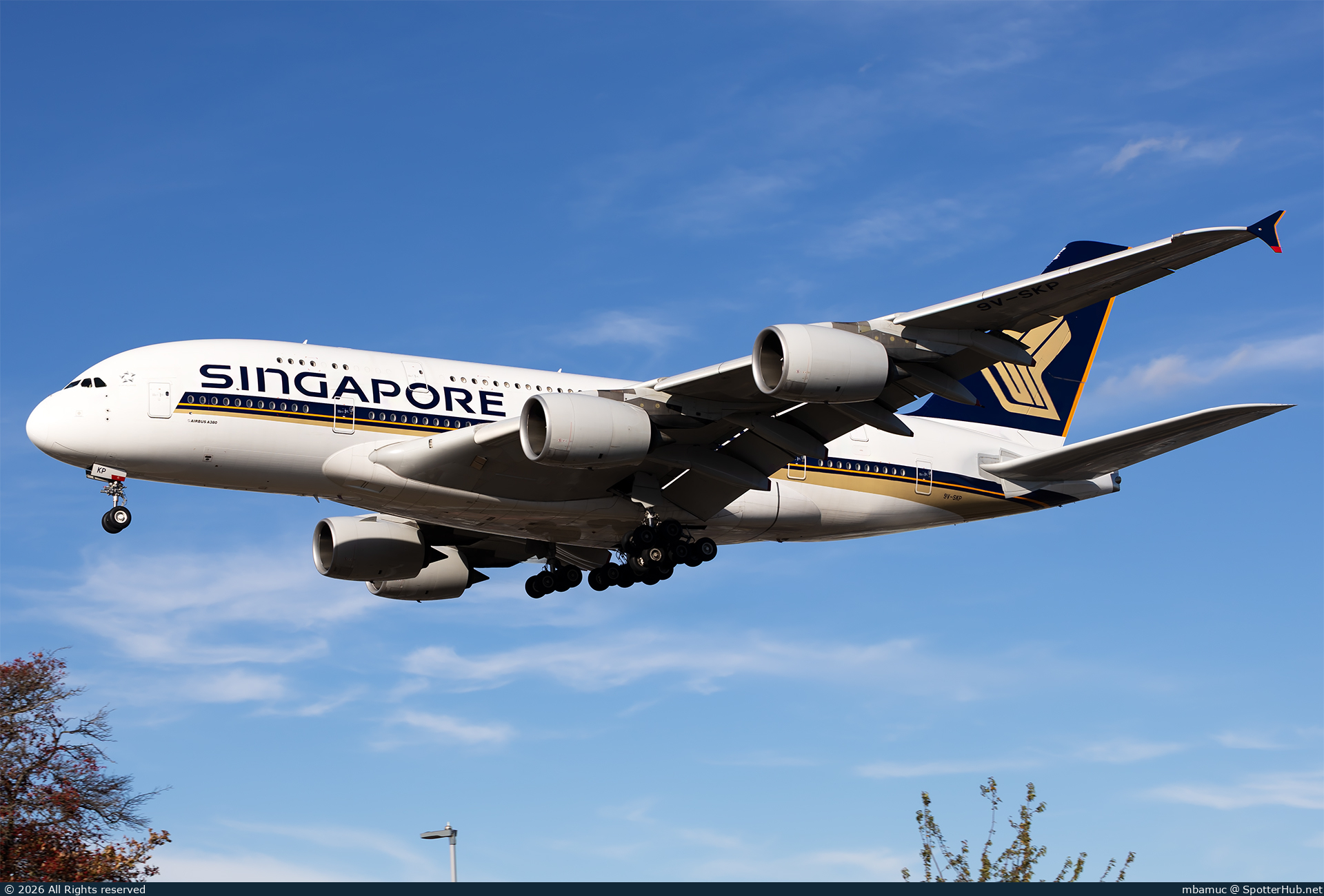 Photo of 9V-SKP - Airbus A380-841 operated by Singapore Airlines