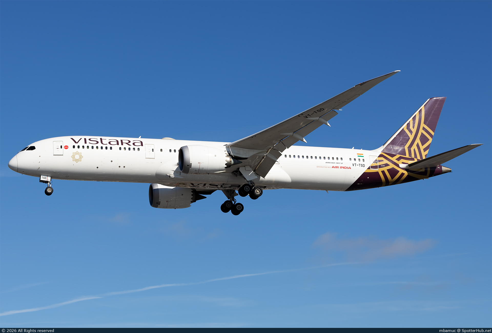 Photo of VT-TSD - Boeing 787-9 Dreamliner operated by Air India