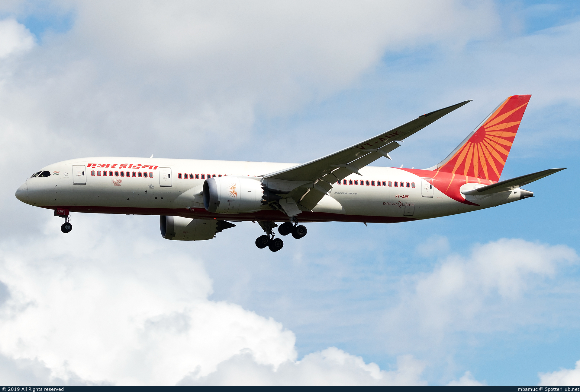 Photo of VT-ANK - Boeing 787-8 Dreamliner operated by Air India