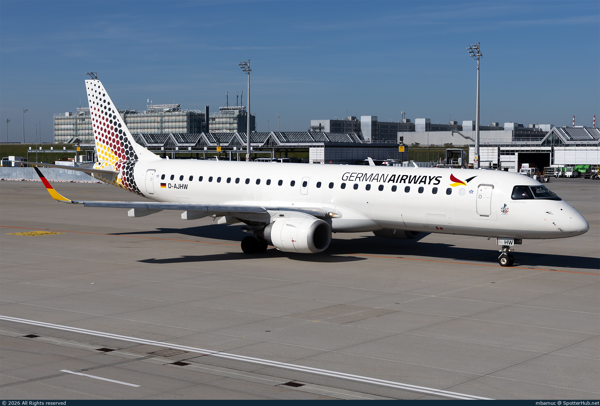 Photo of D-AJHW - Embraer ERJ-190LR operated by German Airways