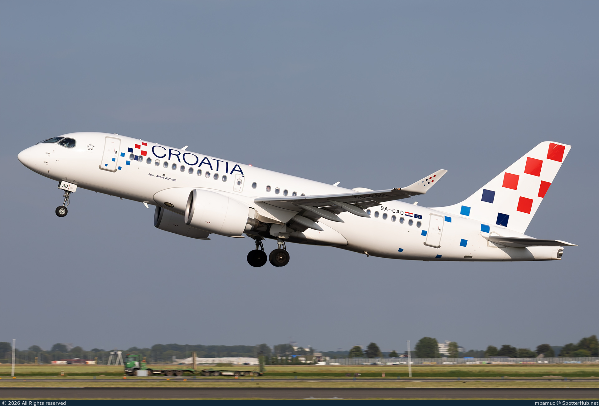 Photo of 9A-CAQ - Airbus A220-100 operated by Croatia Airlines