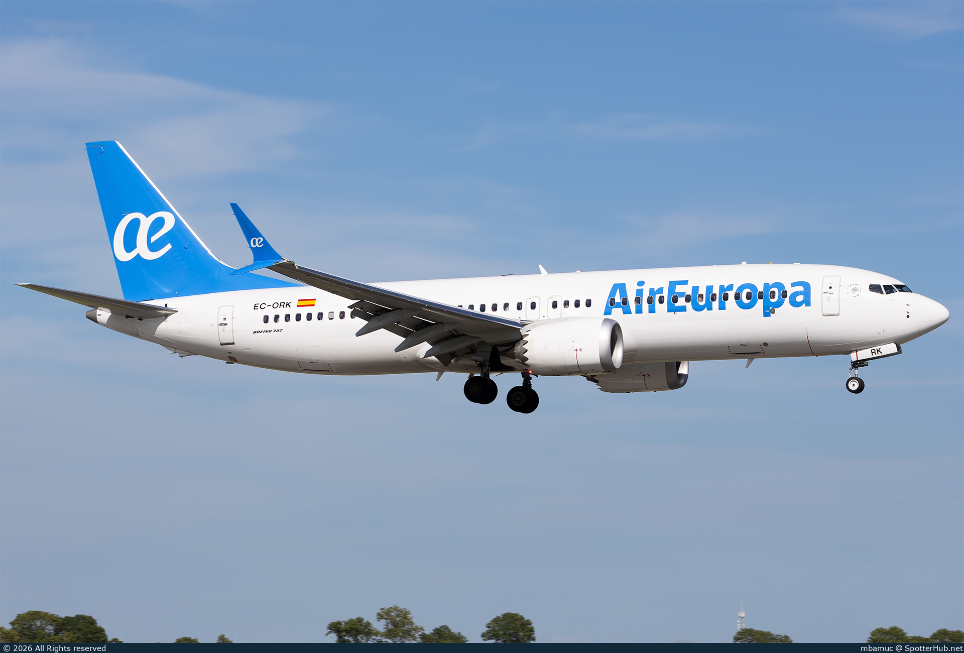 Photo of EC-ORK - Boeing 737 MAX 8 operated by Air Europa