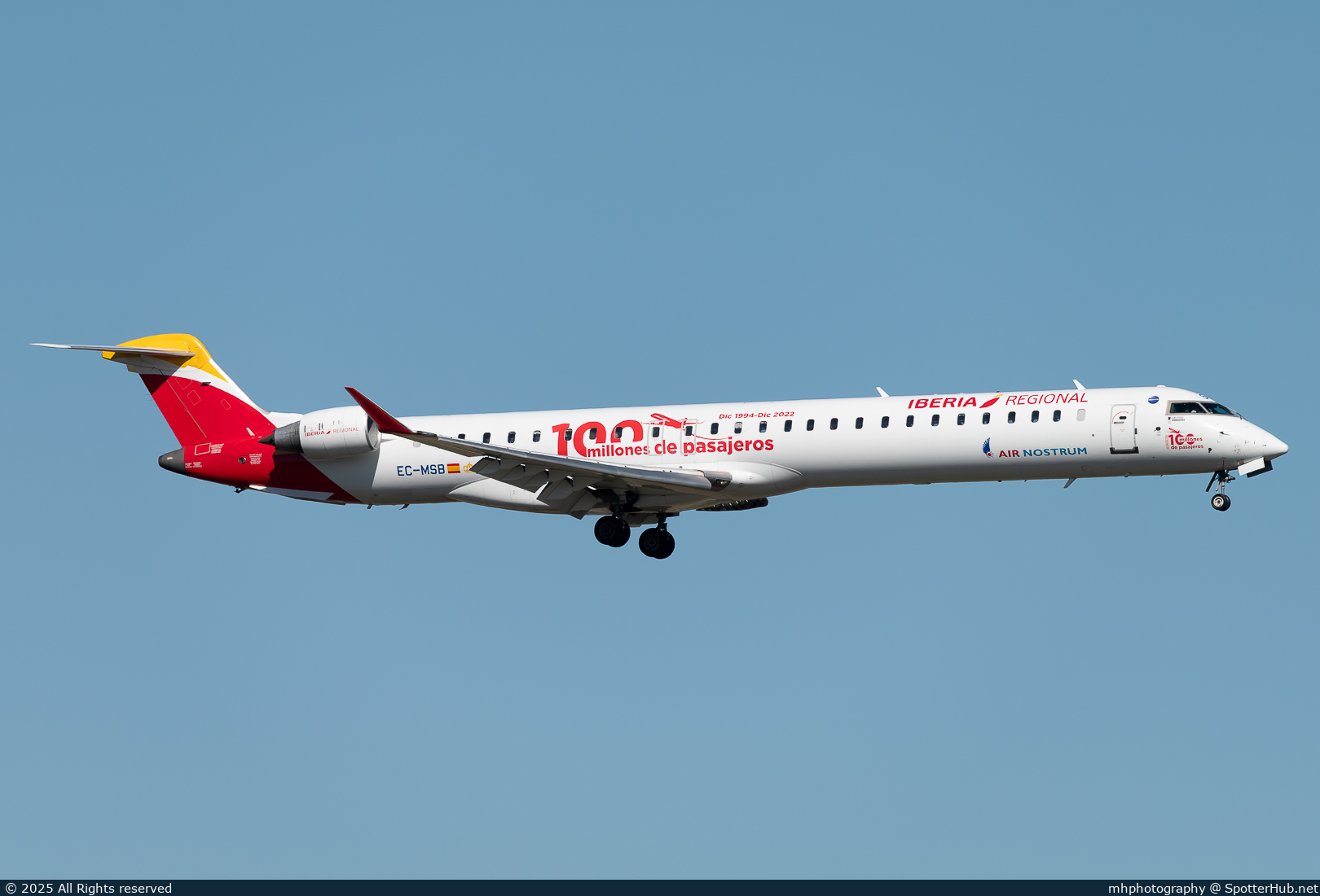 Photo of EC-MSB - Bombardier CRJ-1000 operated by Iberia Regional (opb Air Nostrum)