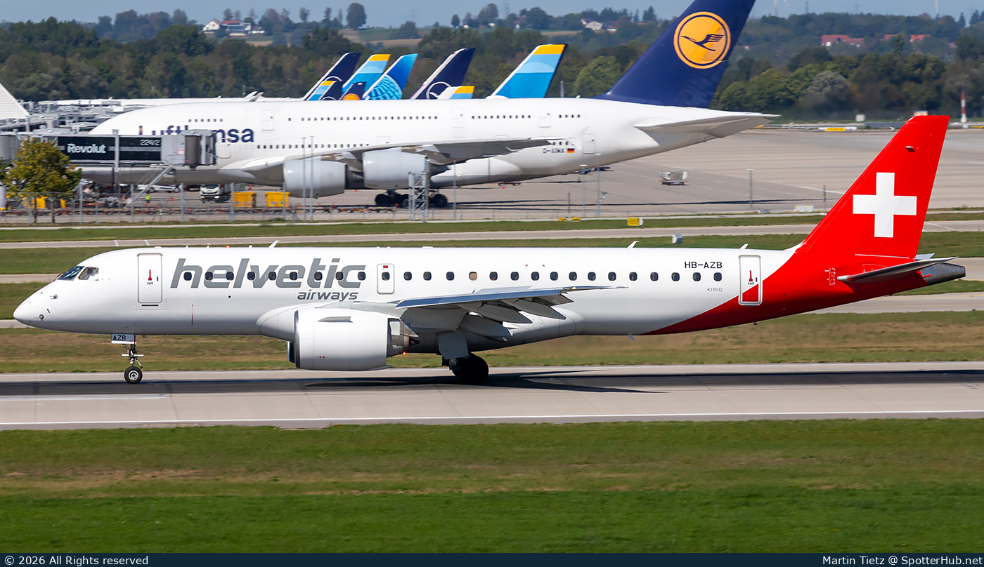 Photo of HB-AZB - Embraer ERJ-190-E2 operated by Helvetic Airways
