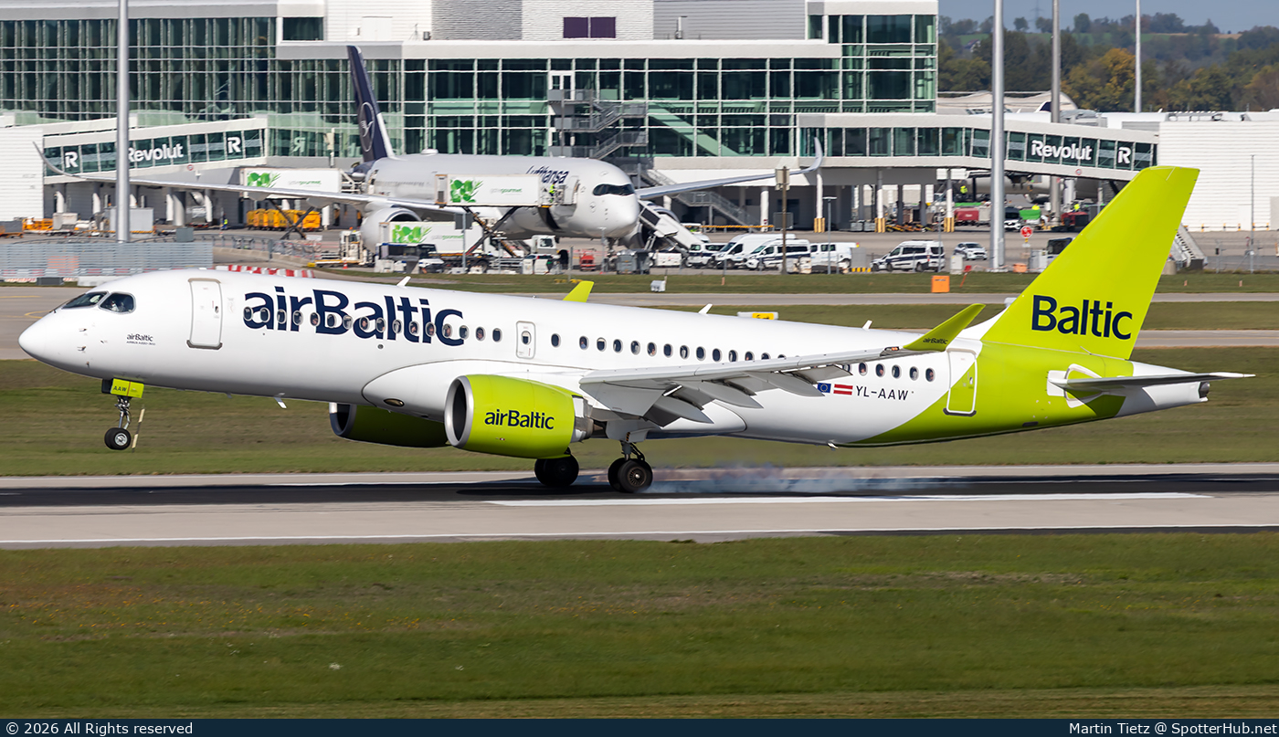 Photo of YL-AAW - Airbus A220-300 operated by airBaltic