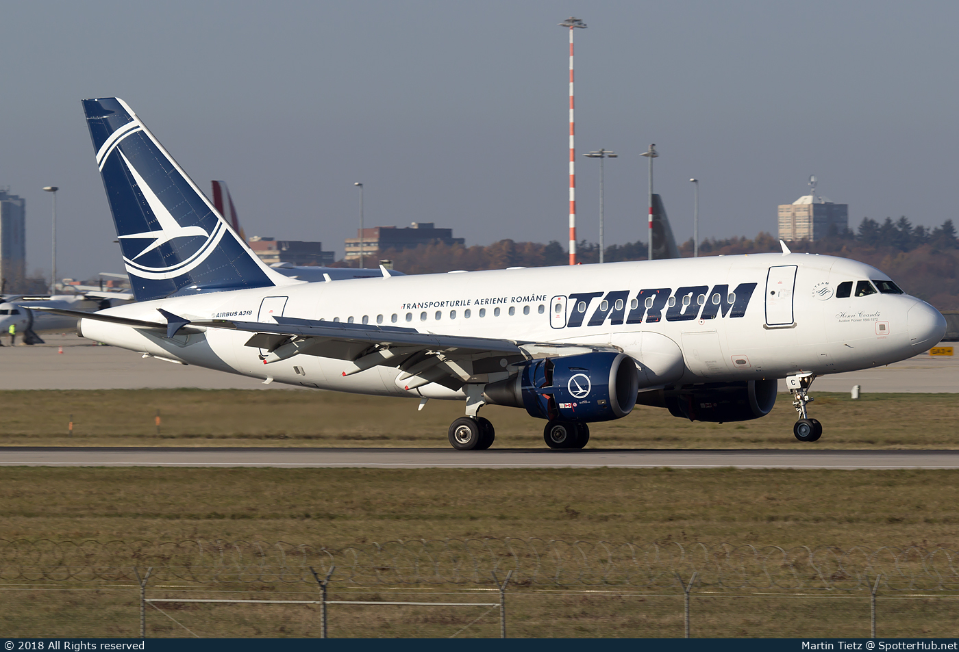 Photo of YR-ASC - Airbus A318-111 operated by Tarom - Romanian Air Transport