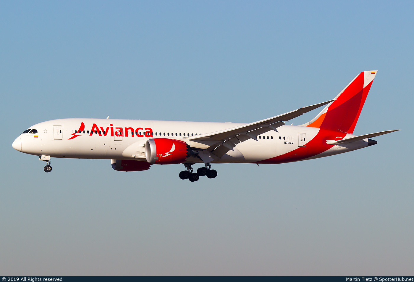 Photo of N791AV - Boeing 787-8 Dreamliner operated by Avianca