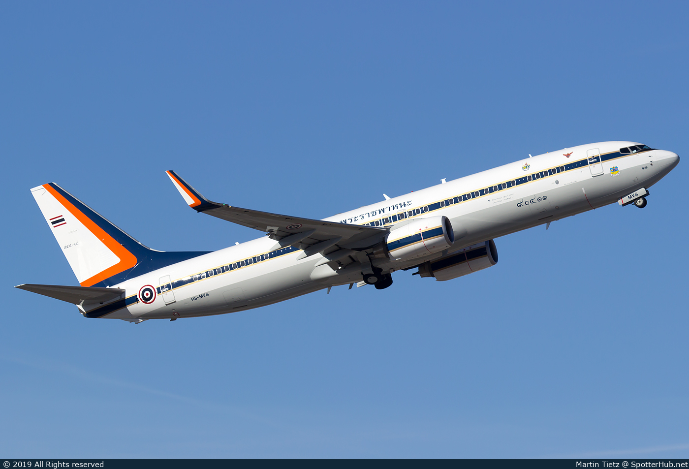 Photo of HS-MVS - Boeing 737-8Z6(BBJ2) operated by Royal Thai Air Force