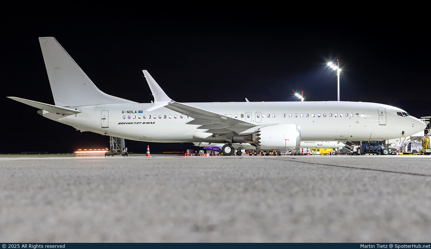 Photo of G-NOLA - Boeing 737 MAX 8 operated by Ascend Airways