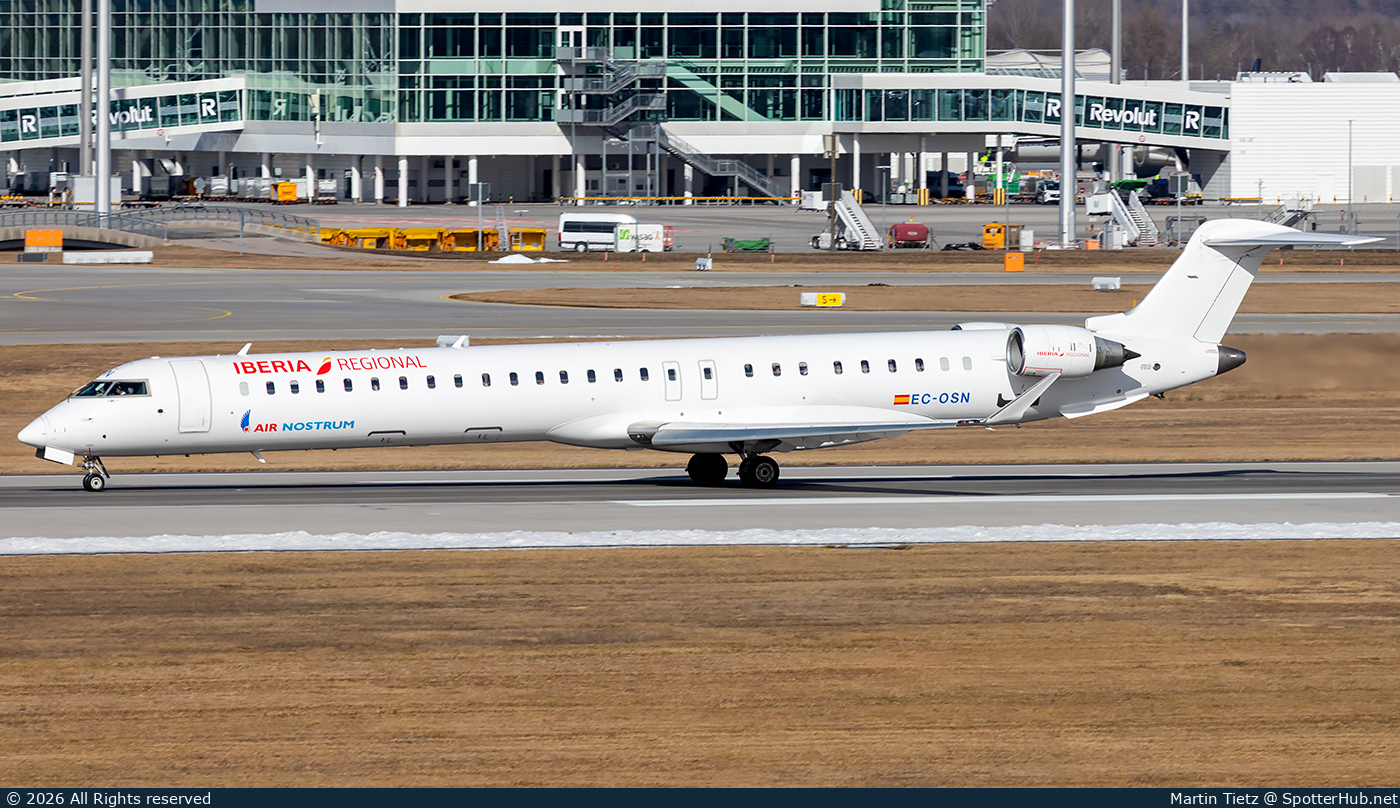 Photo of EC-OSN - Bombardier CRJ-1000 operated by Iberia Regional (opb Air Nostrum)