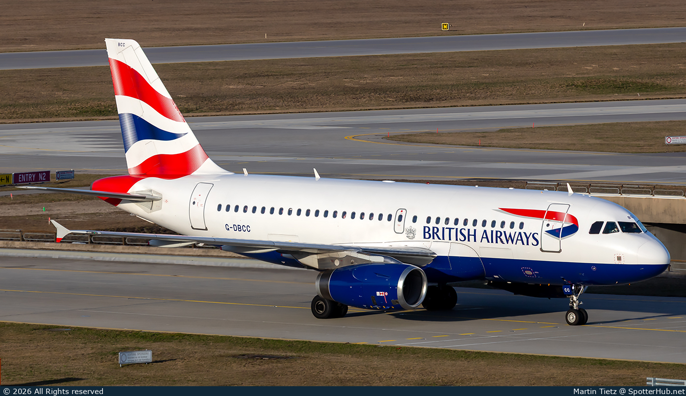 Photo of G-DBCC - Airbus A319-131 operated by British Airways