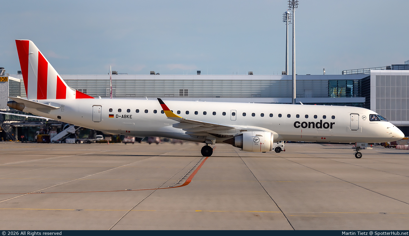 Photo of D-ABKE - Embraer ERJ-190LR operated by Condor (opb German Airways)