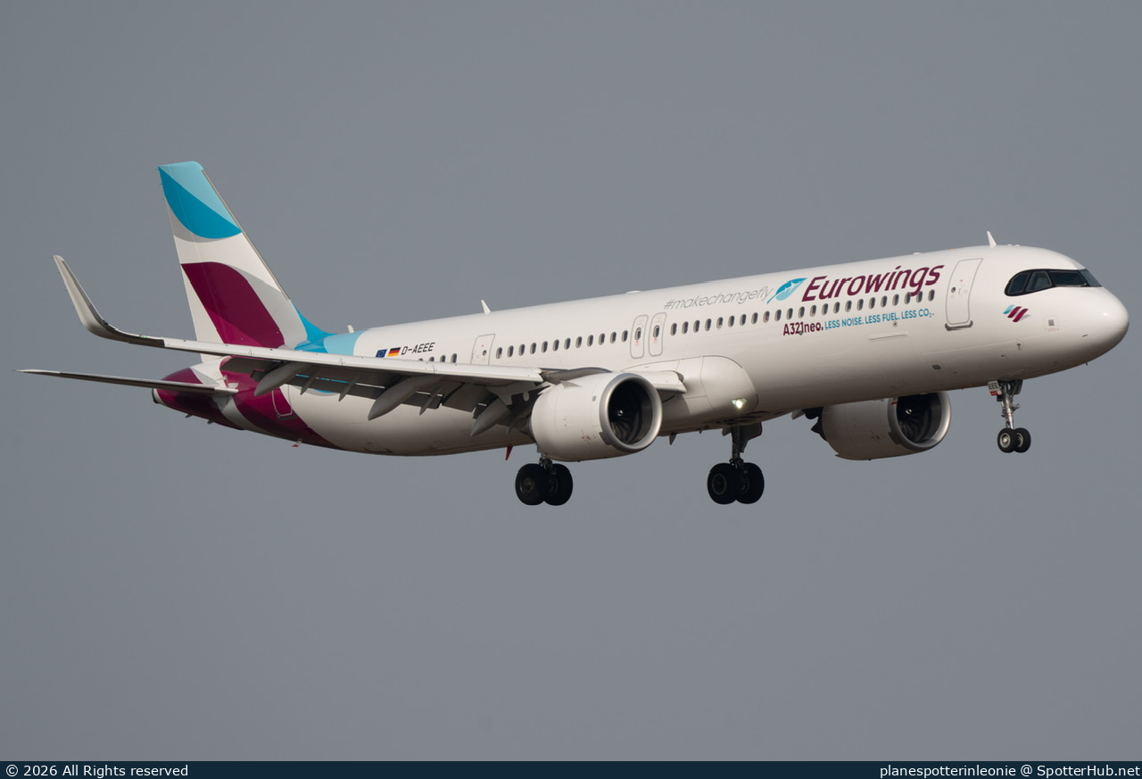 Photo of D-AEEE - Airbus A321-251NX operated by Eurowings