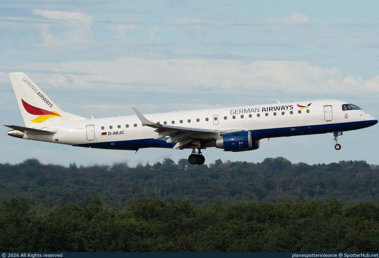 Photo of D-AKJC - Embraer ERJ-190SR operated by German Airways