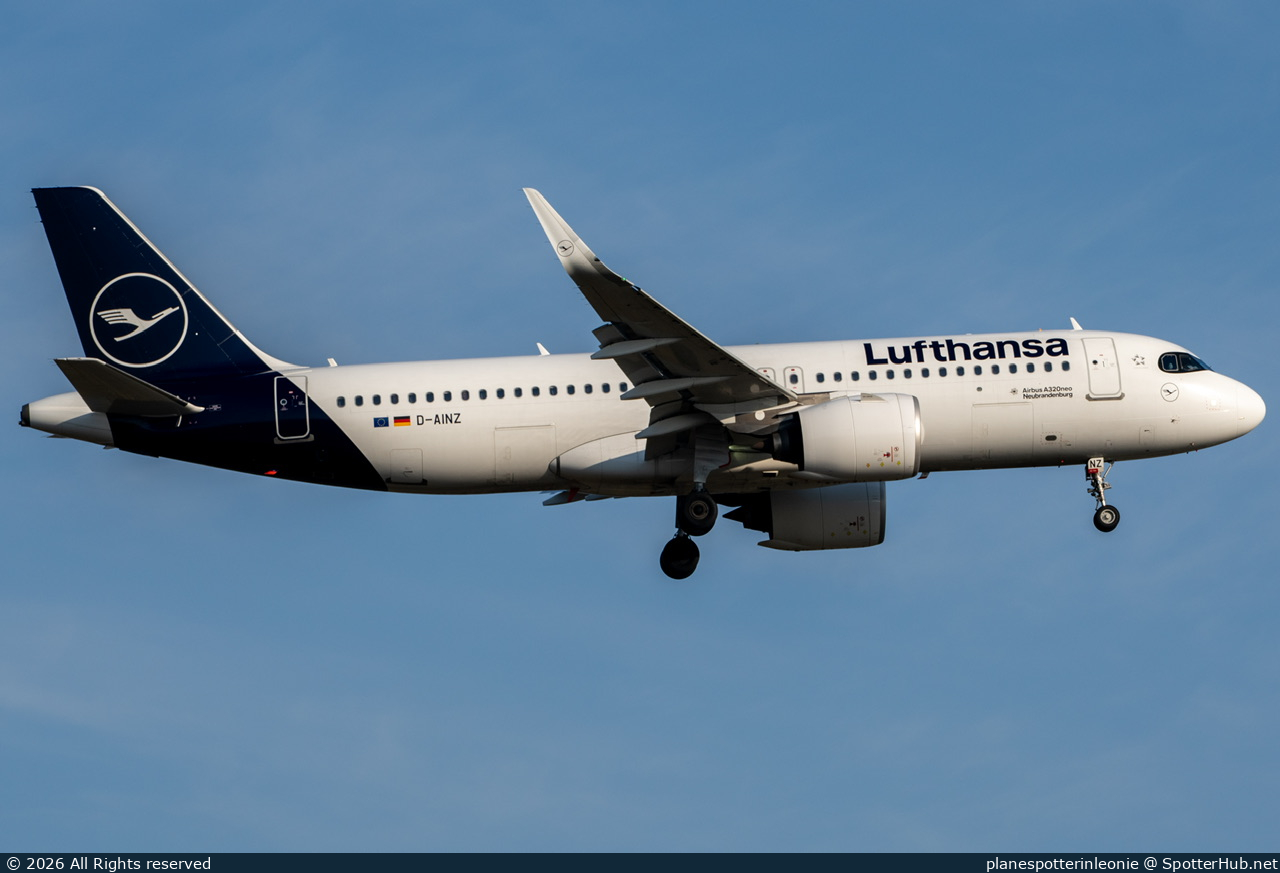 Photo of D-AINZ - Airbus A320-271N operated by Lufthansa