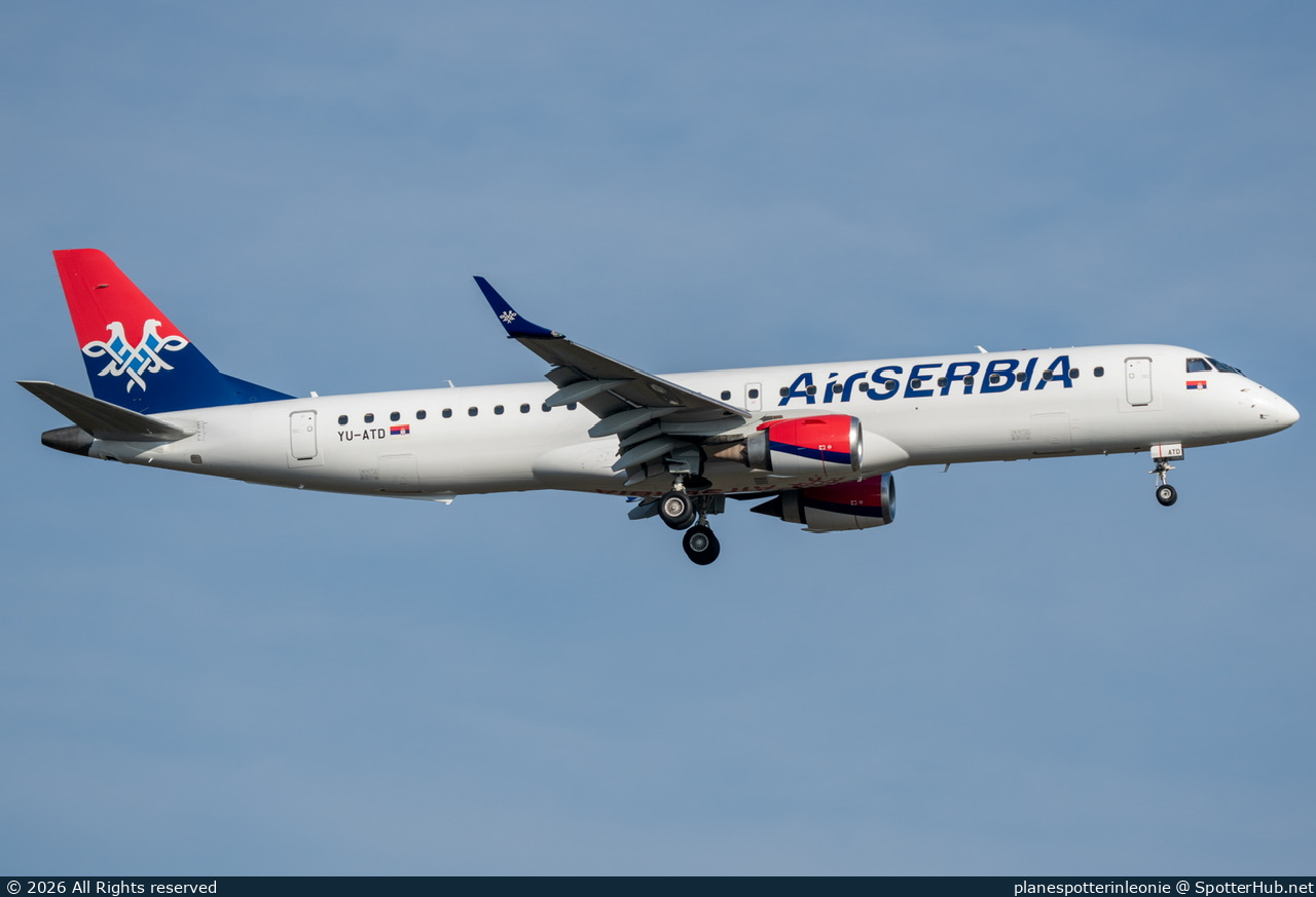 Photo of YU-ATD - Embraer ERJ-195LR operated by Air Serbia