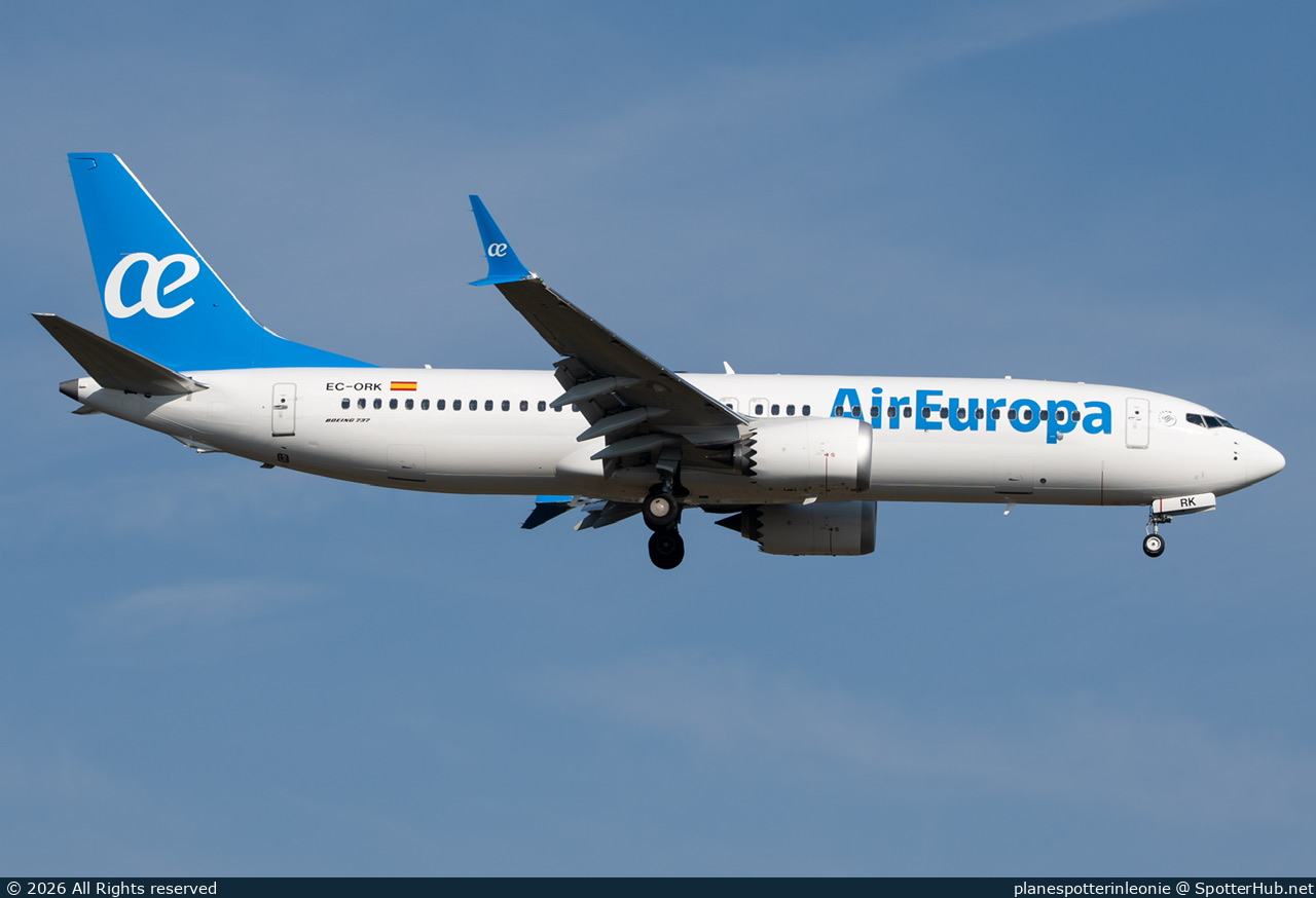 Photo of EC-ORK - Boeing 737 MAX 8 operated by Air Europa