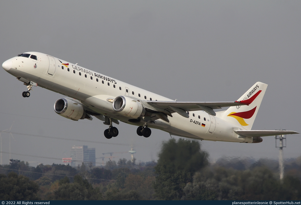Photo of D-AZFA - Embraer ERJ-190LR operated by German Airways