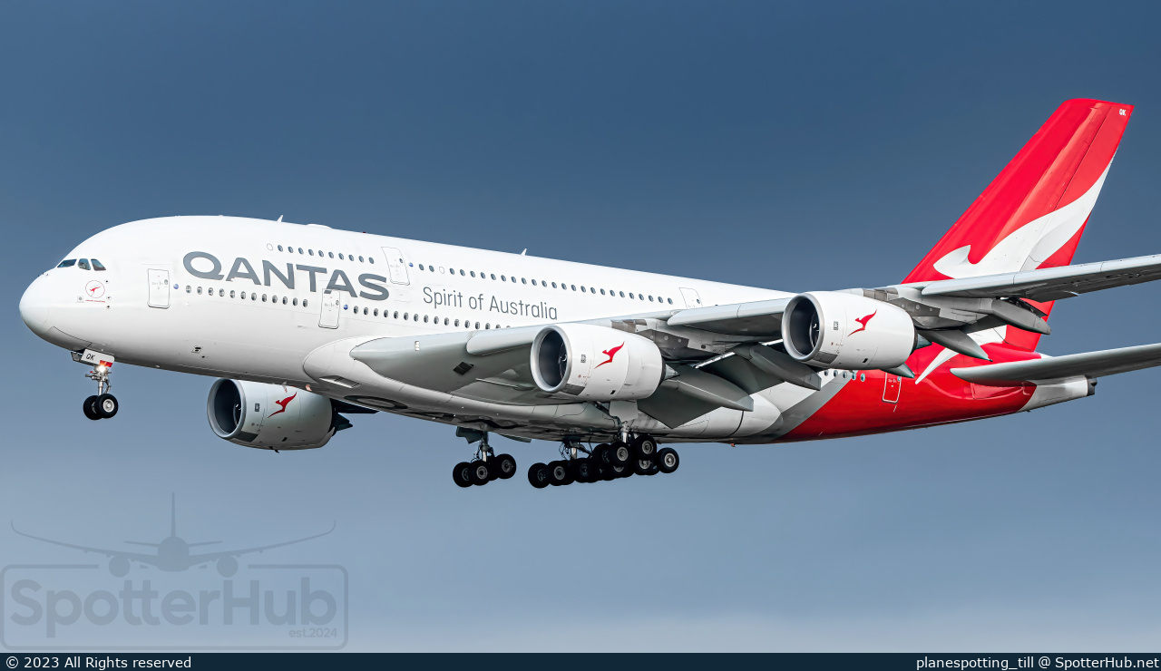 Photo of VH-OQK - Airbus A380-842 operated by Qantas