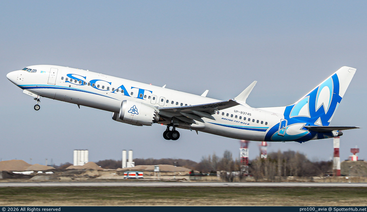 Photo of UP-B3745 - Boeing 737 MAX 8 operated by SCAT Airlines