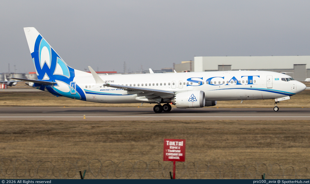 Photo of UP-B3746 - Boeing 737 MAX 8 operated by SCAT Airlines