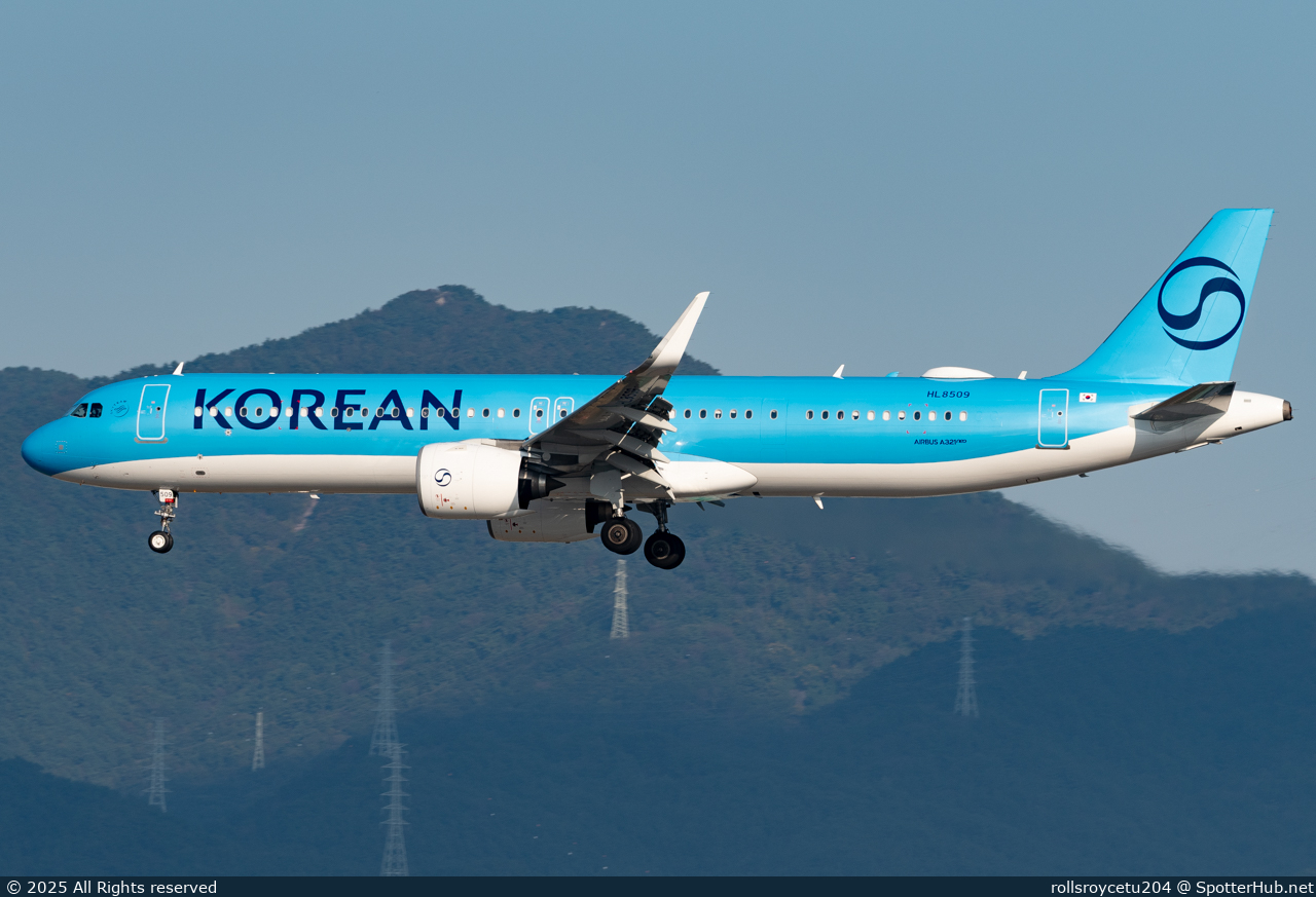 Photo of HL8509 - Airbus A321-272NX operated by Korean Air