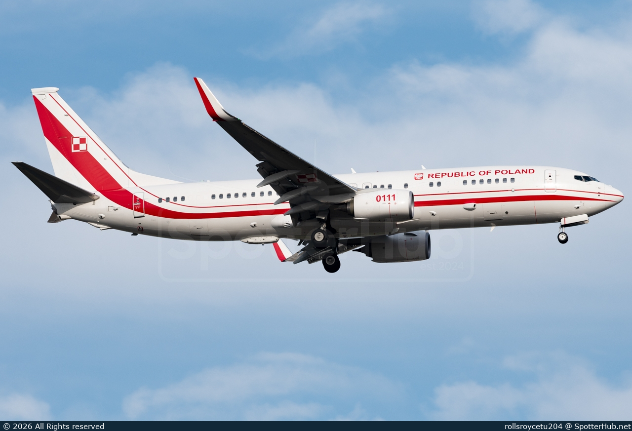 Photo of 0111 - Boeing 737-8TV(BBJ2) operated by Government of Poland