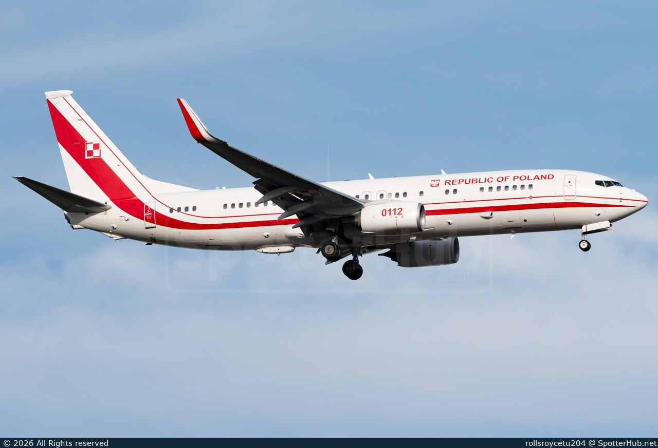 Photo of 0112 - Boeing 737-8TV(BBJ2) operated by Government of Poland