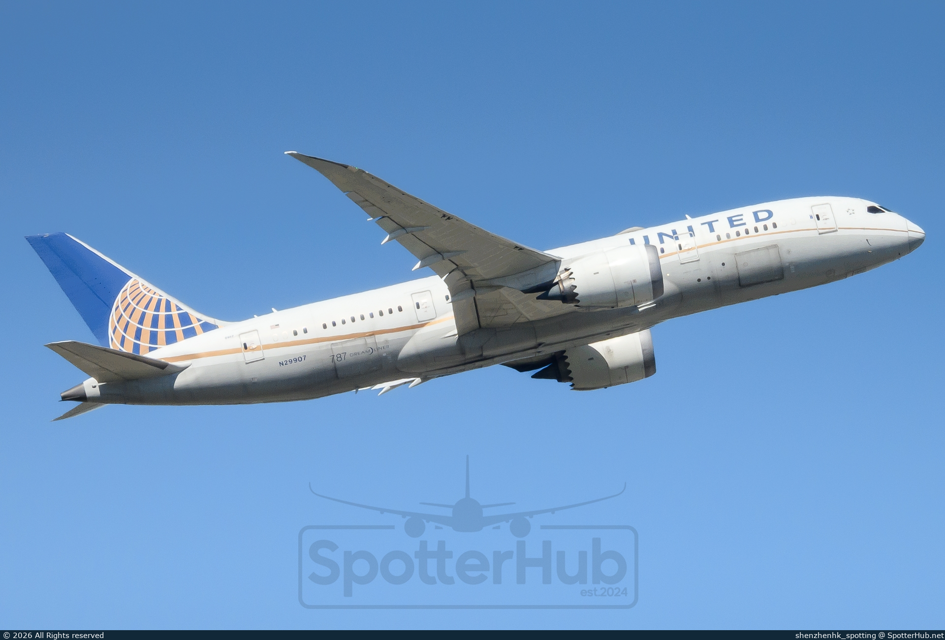 Photo of N29907 - Boeing 787-8 Dreamliner operated by United Airlines