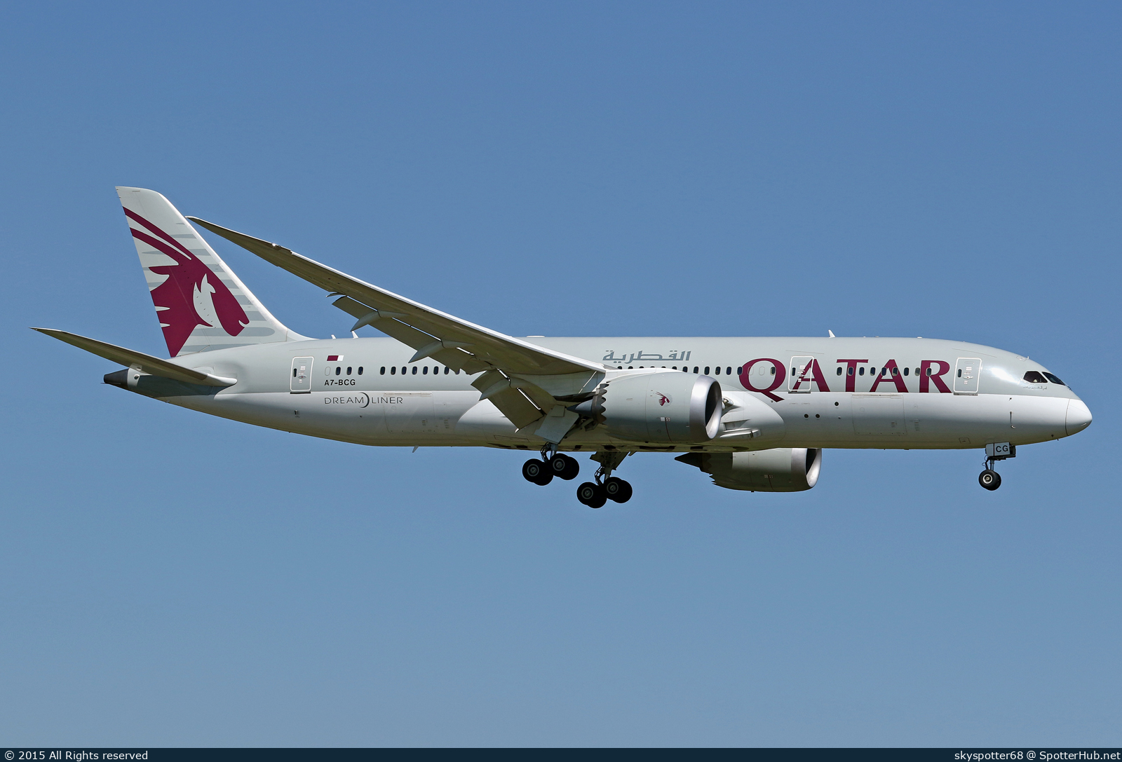 Photo of A7-BCG - Boeing 787-8 Dreamliner operated by Qatar Airways