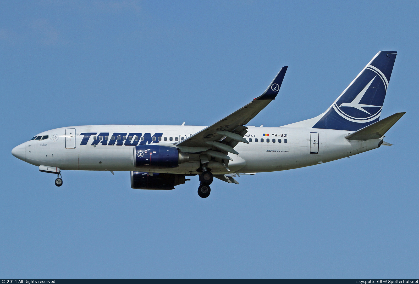 Photo of YR-BGI - Boeing 737-78J operated by Tarom - Romanian Air Transport