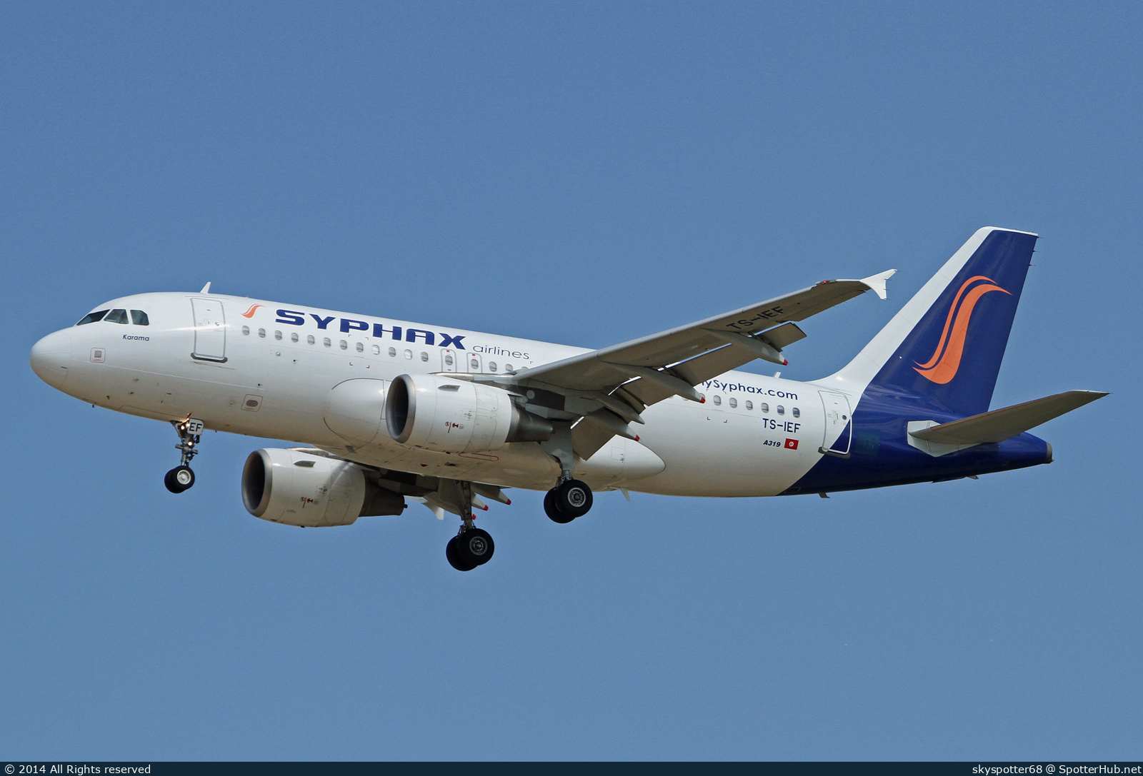 Photo of TS-IEF - Airbus A319-112 operated by Syphax Airlines