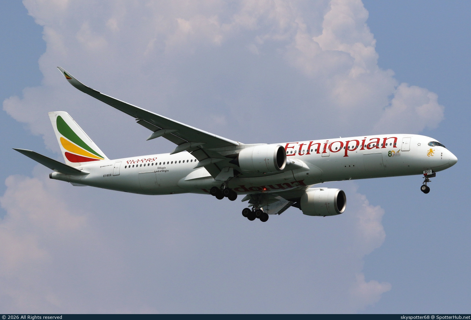 Photo of ET-BCD - Airbus A350-941 operated by Ethiopian Airlines
