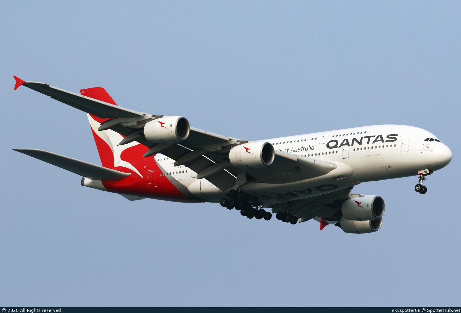Photo of VH-OQA - Airbus A380-842 operated by Qantas