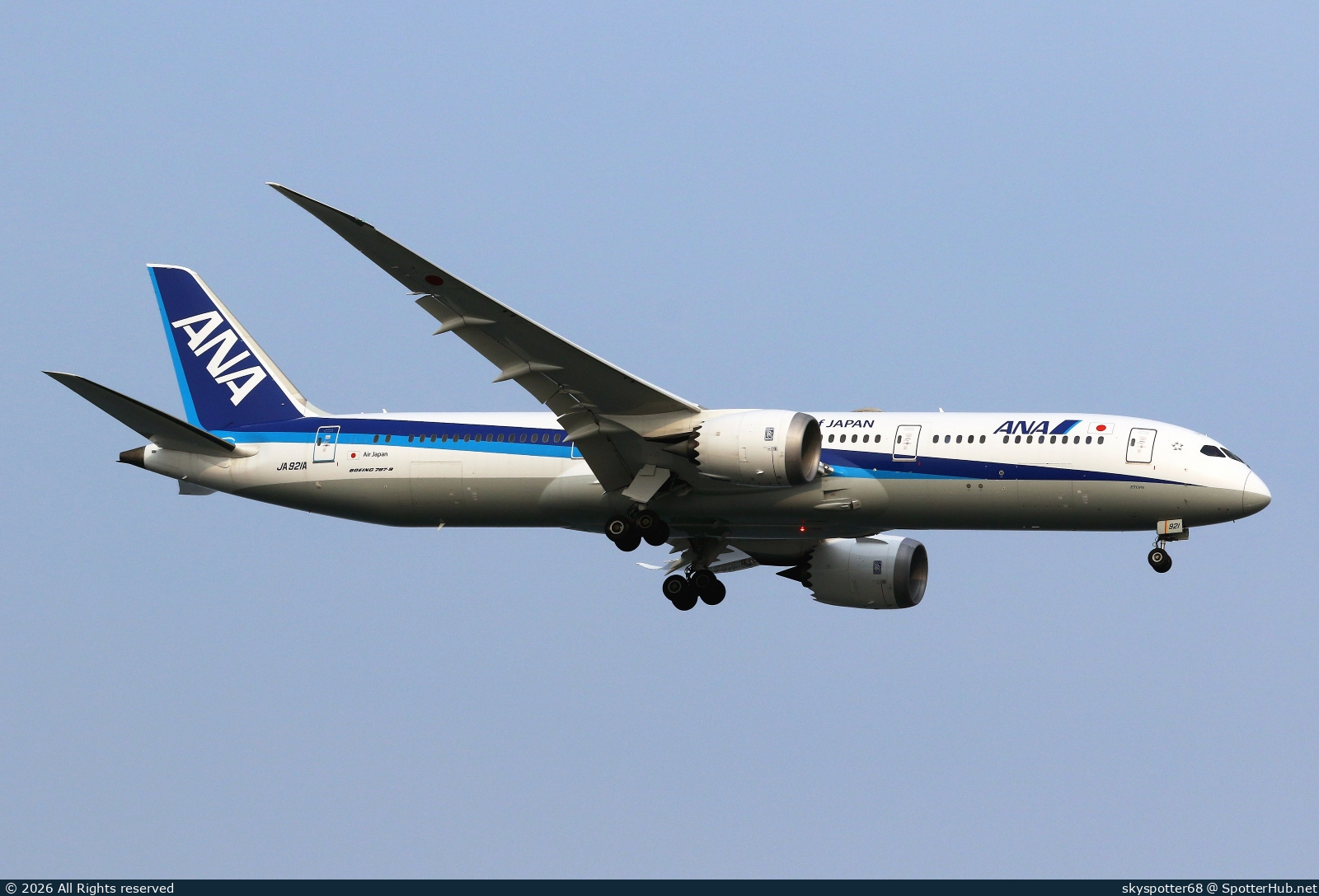 Photo of JA921A - Boeing 787-9 Dreamliner operated by ANA All Nippon Airways (opb Air Japan)