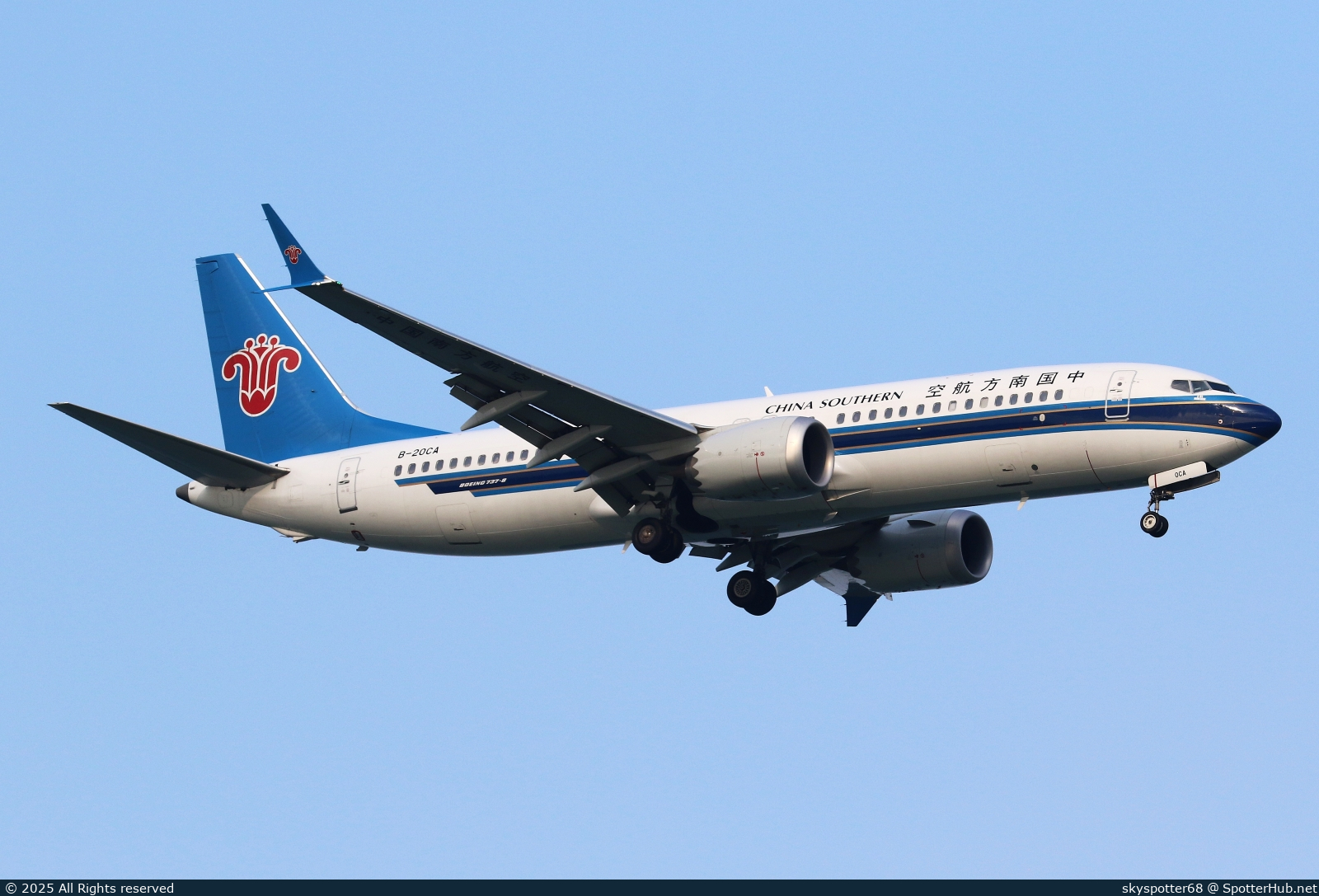 Photo of B-20CA - Boeing 737 MAX 8 operated by China Southern Airlines